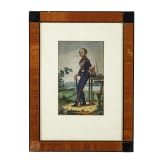 Aquarell und sechs Lithos zu deutscher Uniformgrafik, 19. Jhdt.