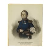 Aquarell und sechs Lithos zu deutscher Uniformgrafik, 19. Jhdt.