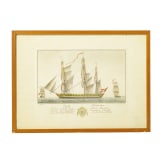 Acht gerahmte Drucke von Segelschiffen, deutsch, 1950er Jahre