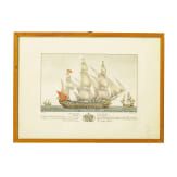 Acht gerahmte Drucke von Segelschiffen, deutsch, 1950er Jahre