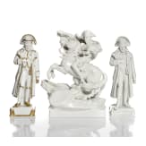 Three Napoleon figures, porcelain manufactory Scheibe-Alsbach, 20th century