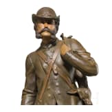 Kaiser Franz Joseph I. von &Ouml;sterreich &ndash; farbig gefasste Keramikfigur des Kaisers als J&auml;ger