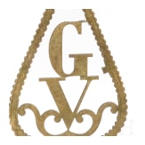 Fahnenspitze "G V" aus Messing, Deutschland, 19. Jhdt.