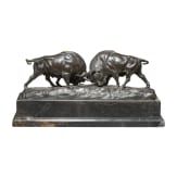 Albert Wille (1884 - 1961) - two fighting bison bulls