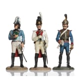 K&uuml;rassier, Dragoner und Generalstabsoffizier - Uniformfiguren von Kurt Posch, 2. H&auml;lfte 20. Jhdt.
