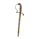 Damast-L&ouml;wenkopfs&auml;bel f&uuml;r Offiziere im Husaren-Regiment "Kaiser Nikolaus II. von Russland" (1. Westf&auml;lisches) Nr. 8, um 1880