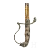 Damast-L&ouml;wenkopfs&auml;bel f&uuml;r Offiziere im Husaren-Regiment "Kaiser Nikolaus II. von Russland" (1. Westf&auml;lisches) Nr. 8, um 1880