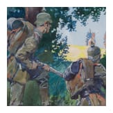 Anton Hoffmann (1863 - 1938) - "Auf Vorposten im Westen", datiert 1914