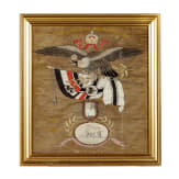 Seidenstickbild eines Matrosen der "S.M.S. Leipzig", China, 1909-12