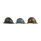 Sechs Stahlhelme M 15 (Adrian), Frankreich, um 1915 - 1918
