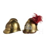 Zwei Helme M 1895 der Sapeurs-Pompiers, Frankreich