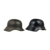 Zwei Stahlhelme "Gladiator" f&uuml;r Luftschutz, deutsch, 1939 - 1944