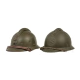 Zwei Stahlhelme M 26 (Adrian), Frankreich, 1930er - 1940er