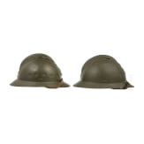 Zwei Stahlhelme M 26 (Adrian), Frankreich, 1930er - 1940er