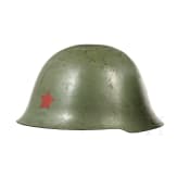 Zwei Stahlhelme mit rotem Stern, Jugoslawien, 1940er - 1960er Jahre
