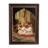 Ministranten beim Gebet, Gem&auml;lde, um 1900