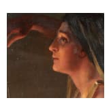 Gustav Rien&auml;cker - Bildnis einer Frau (Spes) mit &Ouml;llampe, deutsch, 1912