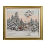 Henning Hougaard (1922-95), Gem&auml;lde "Elche im Schnee"