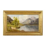 B. Lambert (1843 - 1902/05) - Gem&auml;lde "Am Grundlsee"