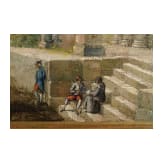 Gem&auml;lde einer antiken Ruinenlandschaft, Italien, 19./20. Jhdt.