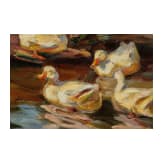 Erich Otto Engel (1866 - 1943) - "Hausenten auf einem Weiher"