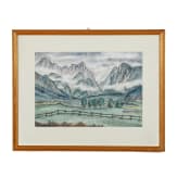 Aquarell, Ansicht von Toblach, 20. Jhdt.
