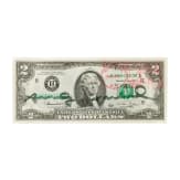 Zwei-Dollar-Schein, signiert "Andy Warhol", 1979