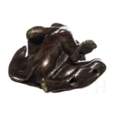A small bronze top piece figurine of a devil, 19th century