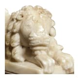 Figur eines ruhenden L&ouml;wen, Grand-tour-Souvenir, Schweiz, 19. Jhdt.
