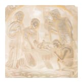 Zwei Perlmutt-Ikonen "Christi Geburt" und "Das letzte Abendmahl", 19. Jhdt.
