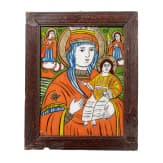 Hinterglasbild der Mutter Gottes, Balkan, 19./20. Jhdt.