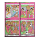 Seidenmalerei mit alttestamentarischen Szenen, Äthiopien, 20. Jhdt.