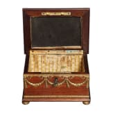 A Viennese brass-mounted wooden and enamelled jewel casket, circa 1830