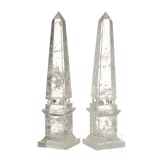 A pair of French mountain crystal obelisks, 19th century