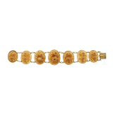 A gold cameo bracelet, circa 1840