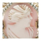 Gold-Brosche mit Kamee, um 1920