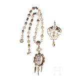 Collier und Anh&auml;nger mit b&ouml;hmischen Granaten, um 1880/1900