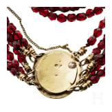 Granatkette mit Gold-Schlie&szlig;e, Niederlande, um 1840