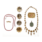 Konvolut von Granatschmuck, um 1880