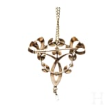 Emaille-Brosche mit Diamanten, um 1900