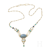 Goldkette mit reichem Edelsteinbesatz, Pforzheim, Bernhard F&ouml;rster, um 1920