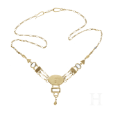 Goldkette mit reichem Edelsteinbesatz, Pforzheim, Bernhard F&ouml;rster, um 1920