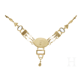 Goldkette mit reichem Edelsteinbesatz, Pforzheim, Bernhard F&ouml;rster, um 1920