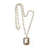 Goldkette mit Rauchtopas, um 1950