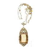 Goldkette mit Citrin, um 1900