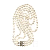 Perlenkette mit Saphiren und Diamanten