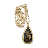 Goldkette mit Porzellan-Anh&auml;nger, 20. Jh.