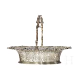Gro&szlig;er Silber-Fruchtkorb mit beweglichem Henkel, deutsch, wohl Heilbronn Bruckmann & S&ouml;hne, um 1900