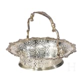 Gro&szlig;er Silber-Fruchtkorb mit beweglichem Henkel, deutsch, wohl Heilbronn Bruckmann & S&ouml;hne, um 1900