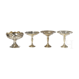 Sechs Fu&szlig;schalen in Silber bzw. "Sterling weighted", 19. und 20. Jhdt.